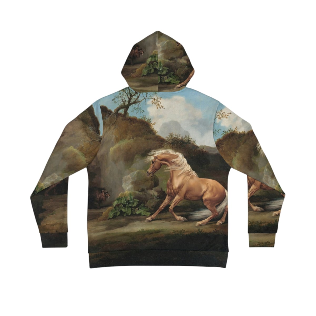 Horse Frightened by a Lion George Stubbs Art Hoodie