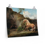 Horse Frightened by a Lion George Stubbs Art Premium Posters