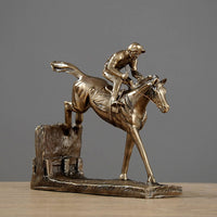 Horse Racing Equestrian Athlete Metal Sculpture