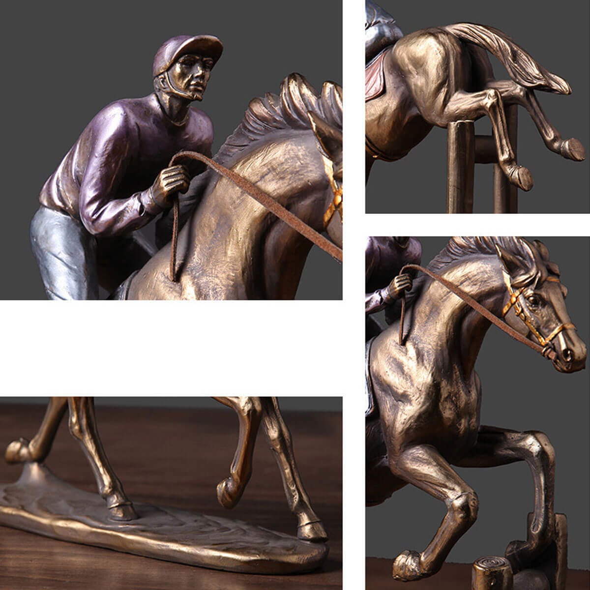 Horse Racing Sculpture Figurine Running Horse Vintage