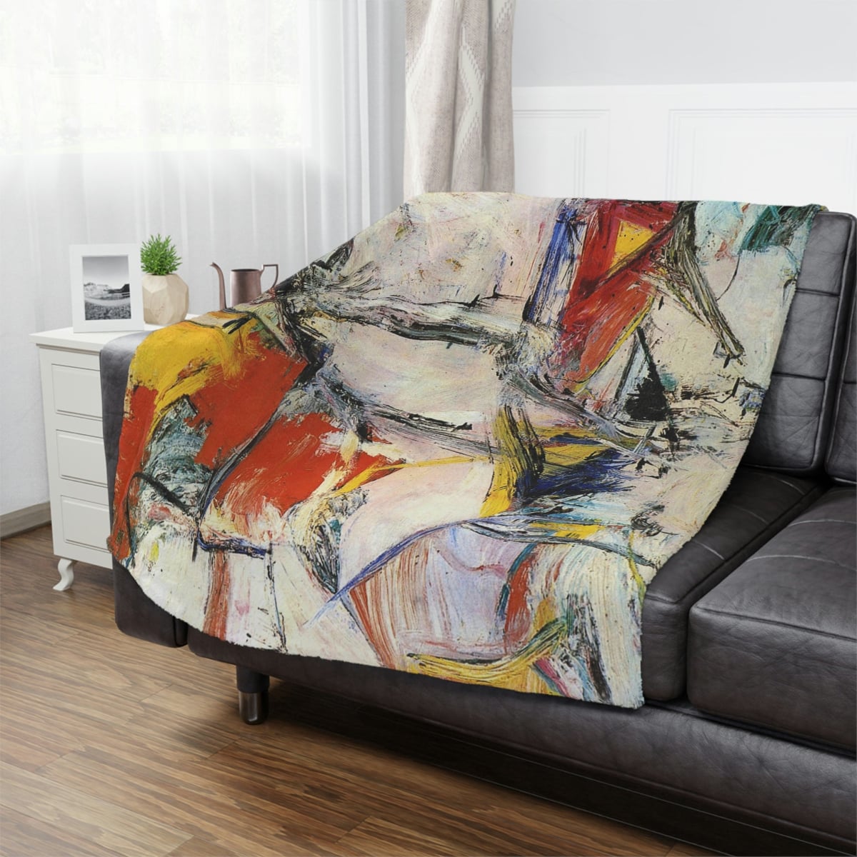 Cozy Home Decor - Willem de Kooning Inspired Blanket