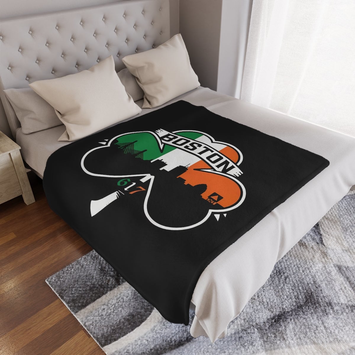 Irish Boston 617 Minky Blanket - Cozy Celtic Charm for Your Home