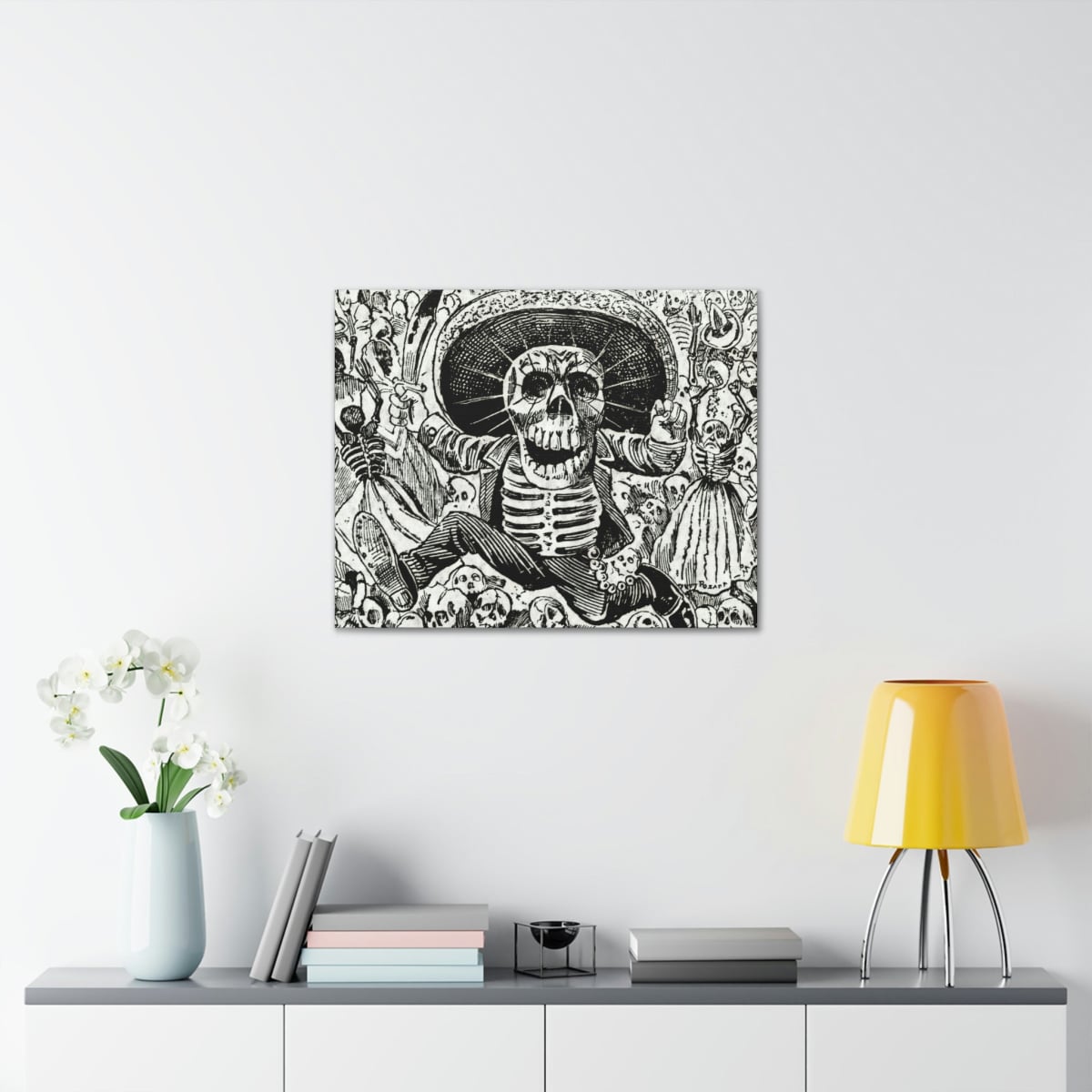Jose Guadalupe Mexican Skeleton Art Canvas Gallery Wraps