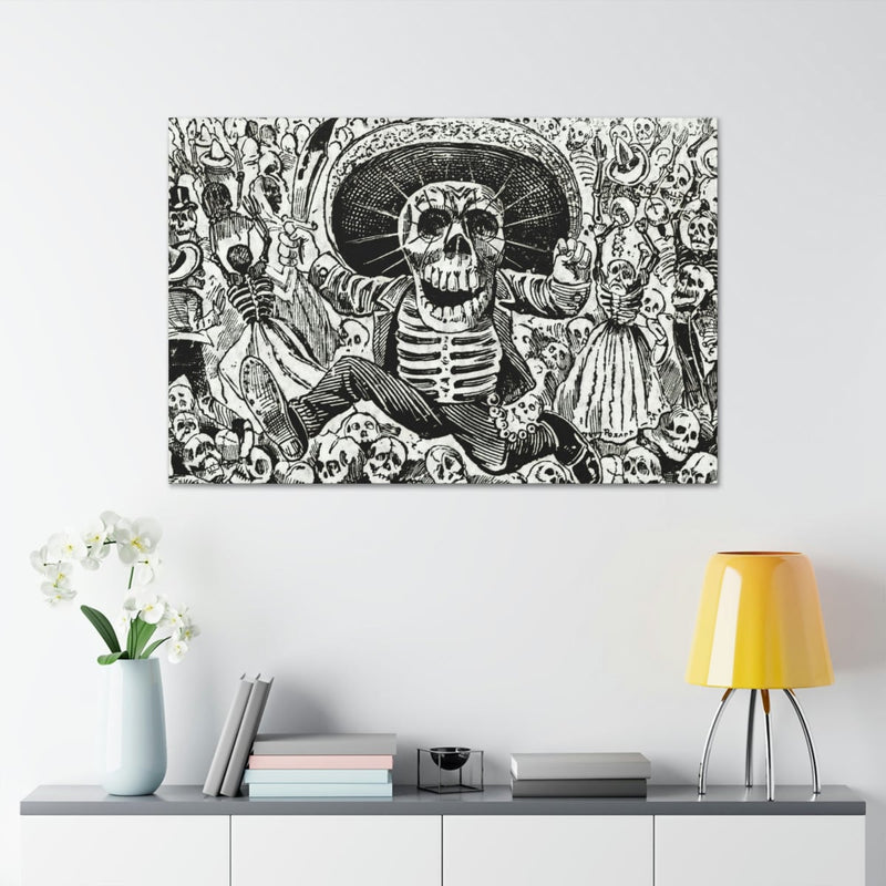 Jose Guadalupe Mexican Skeleton Art Canvas Gallery Wraps