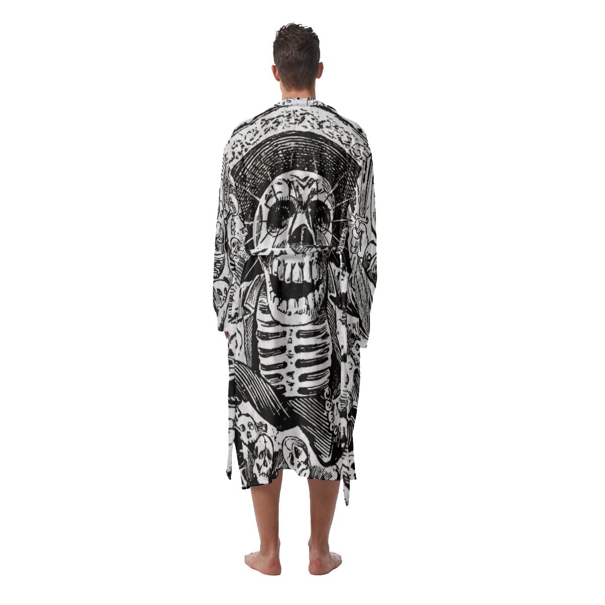 Jose Guadalupe Mexican Skeleton Art Heavy Fleece Robe