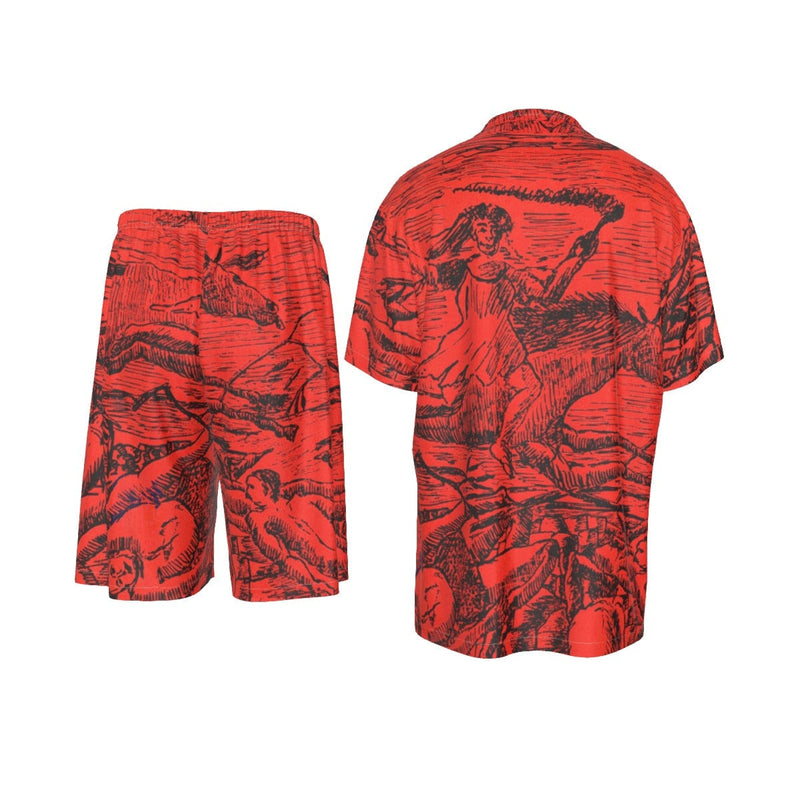 La Guerre The War by Henri Rousseau Art Silk Shirt Suit Set