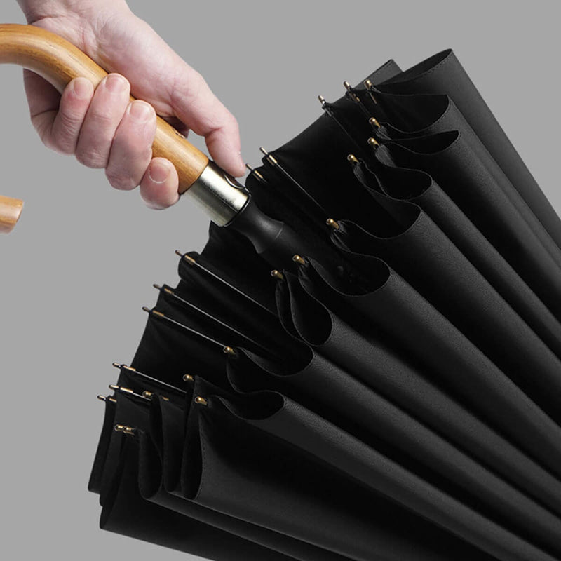 Large 24K Wood Handle Business Umbrella