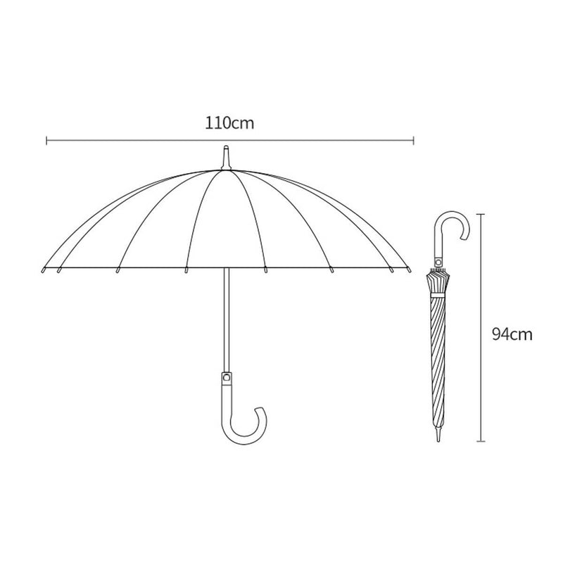 Large 24K Wood Handle Business Umbrella