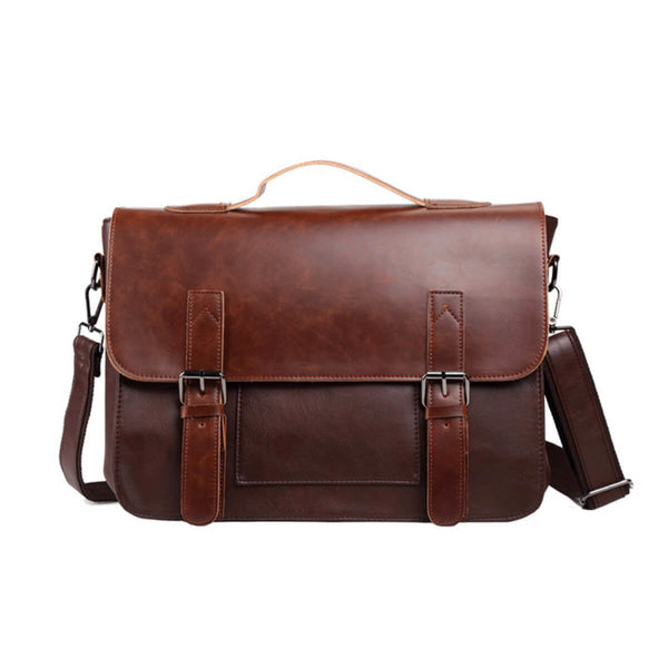 Large Vintage Horse Leather Briefcase Business Messenger Bag