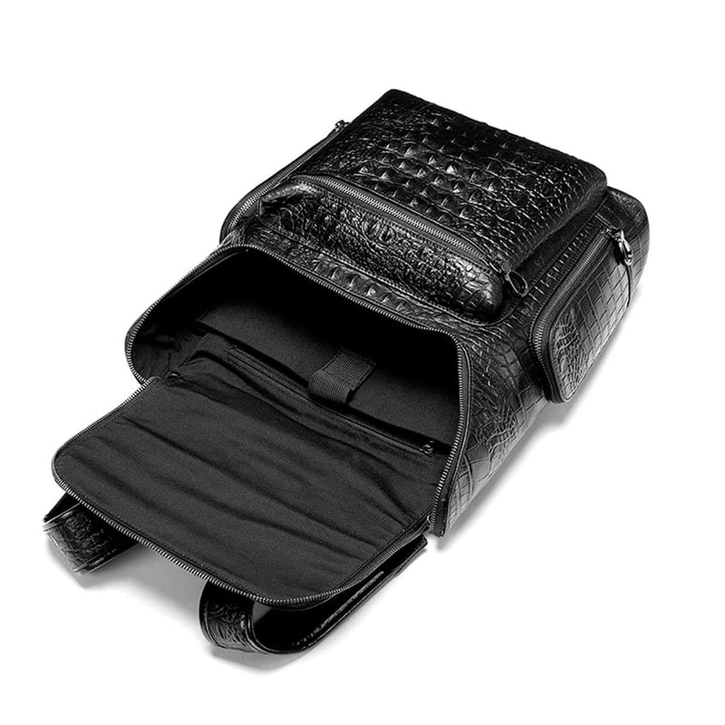 Leather Backpack Luxury Crocodile Premium Pattern
