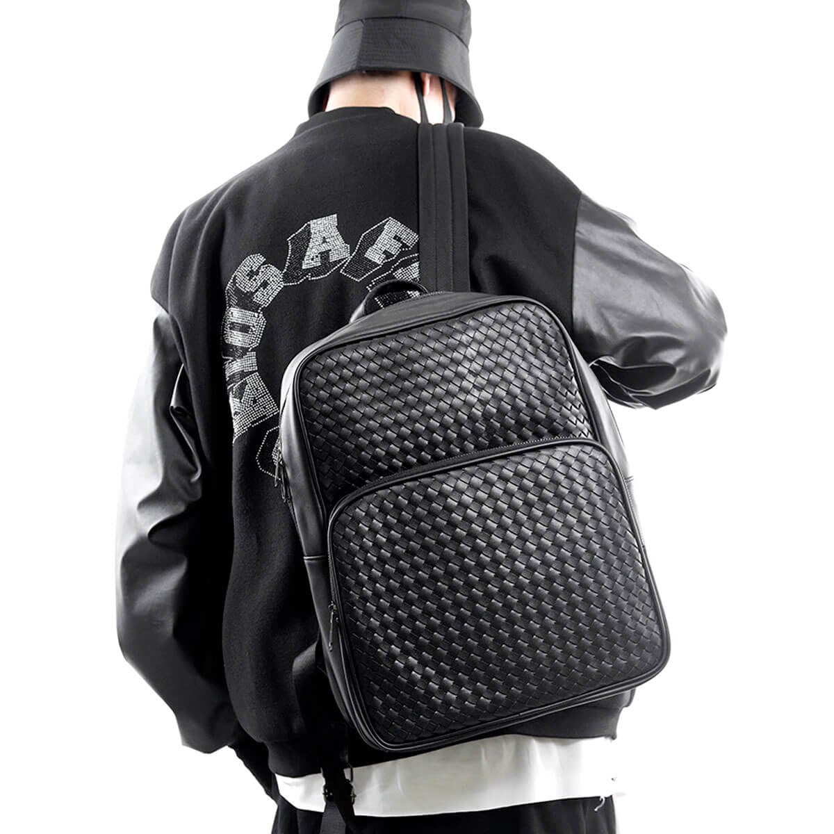 Leather Luxury Designer Knitting Business Backpack