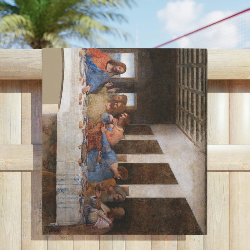 Leonardo Da Vinci The Last Supper Art Beach Towels
