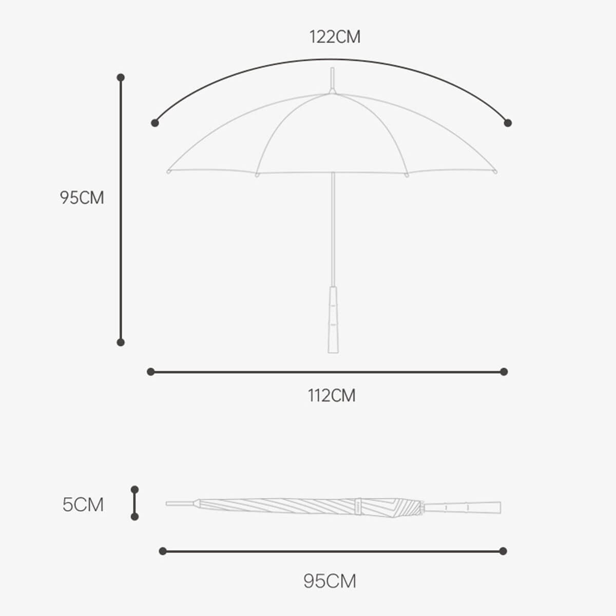 Luxury Long Handle Automatic Vintage Wooden Premium Umbrella
