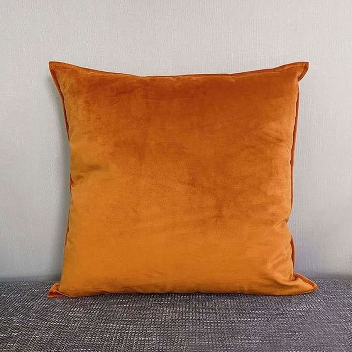 Luxury PU Patchwork Houndstooth Pillow Case Decorative Orange Pillow Covers