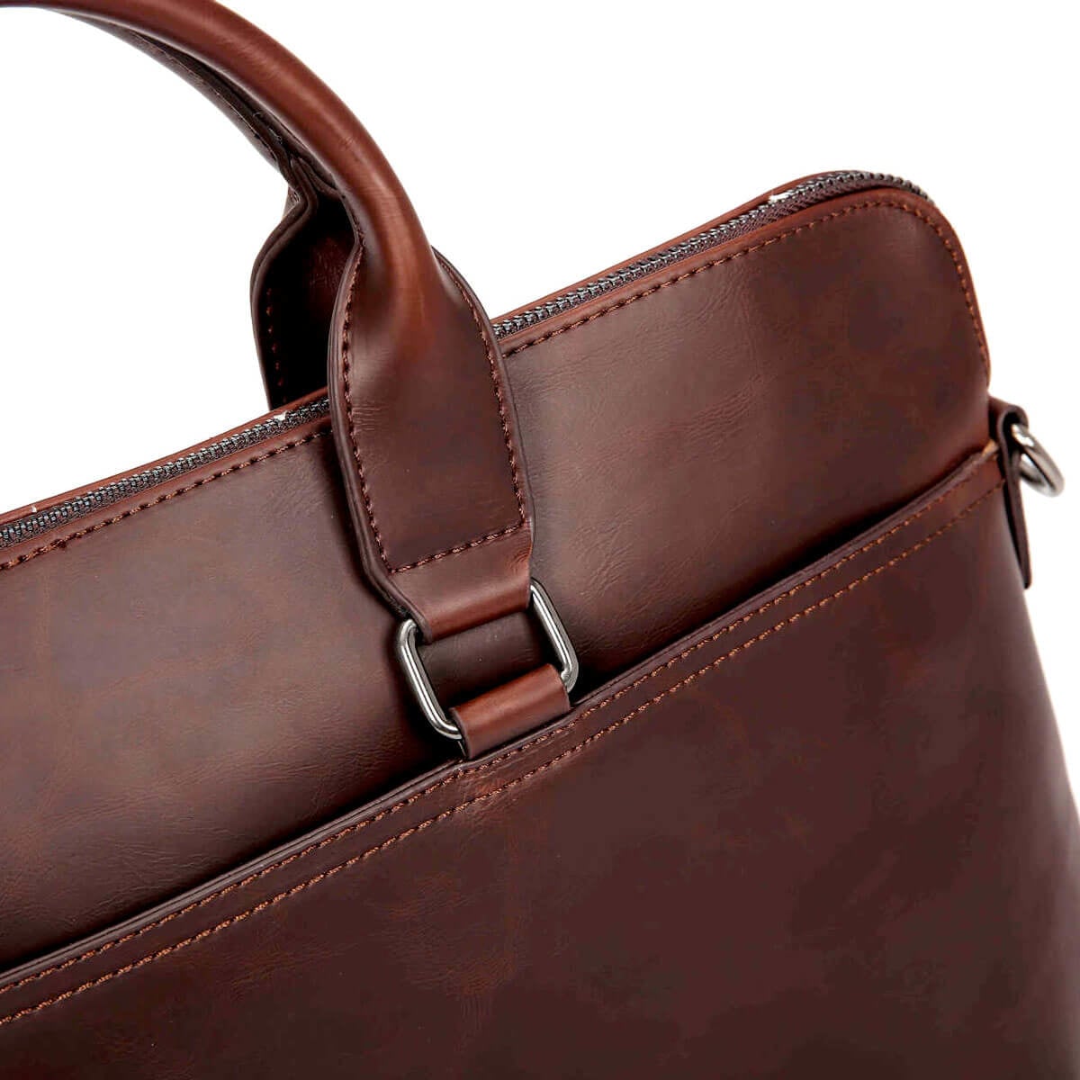 Luxury Vintage Leather Shoulder Messenger Briefcase