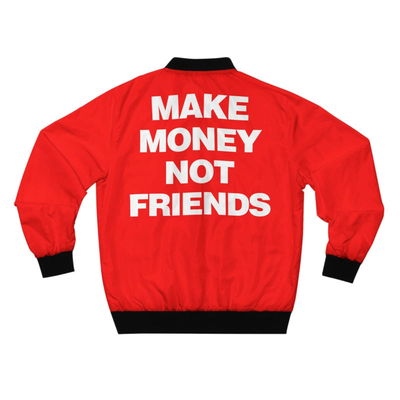 Make Money Not Friends Red Bomber Jacket