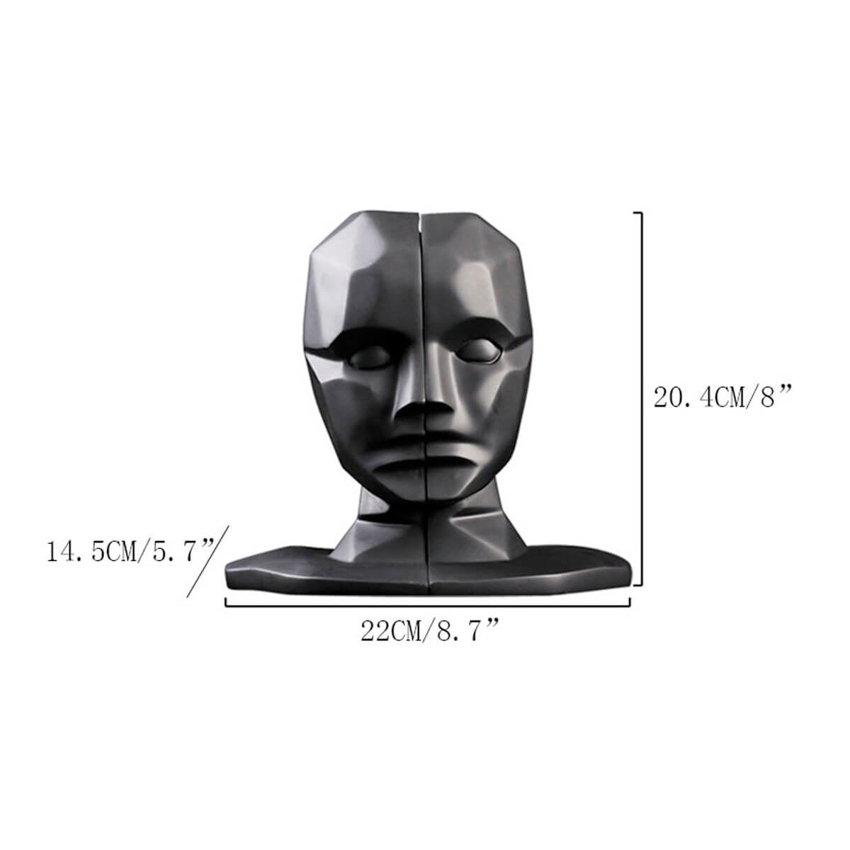 Creative Mind Sculpture: Modern Two-Piece Face Statue