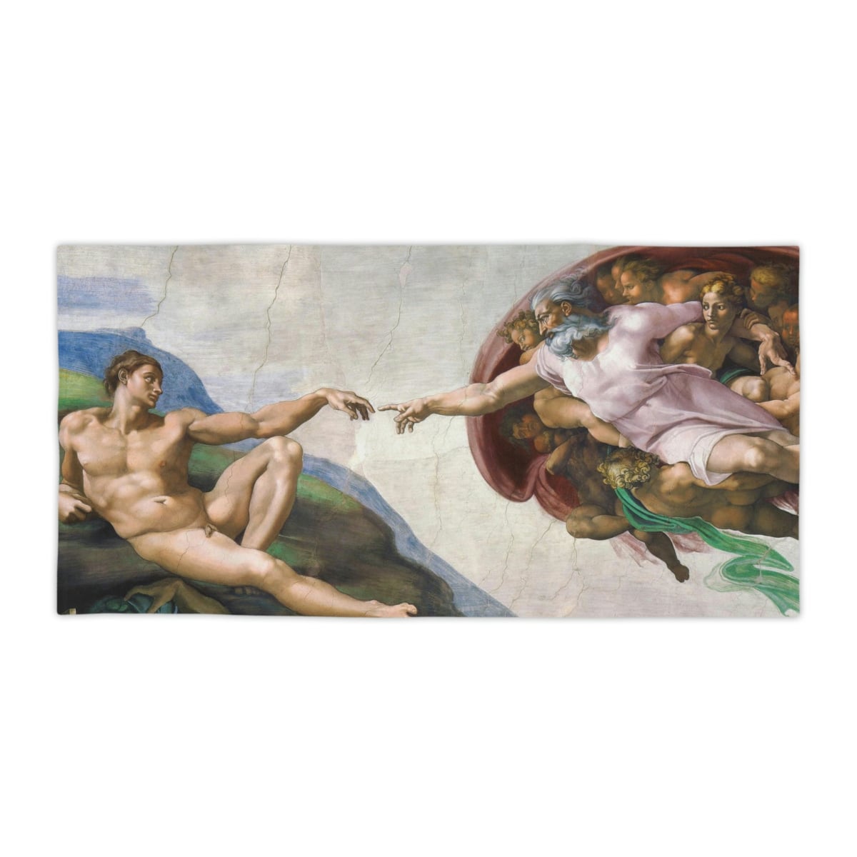 Michelangelo’s The Creation of Adam Beach Towels