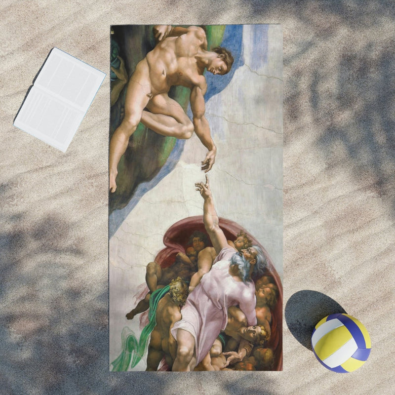 Michelangelo’s The Creation of Adam Beach Towels