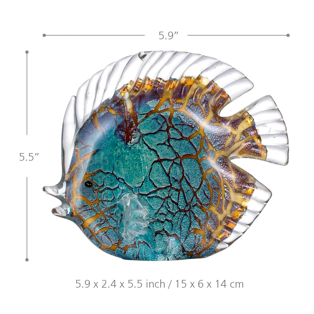 Multicolor Spotted Sea Tropical Fish Delicate Glass Sculpture