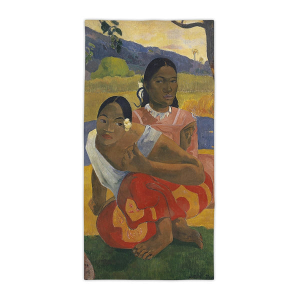 Nafea Faa Ipoipo by Paul Gauguin Art Beach Towels
