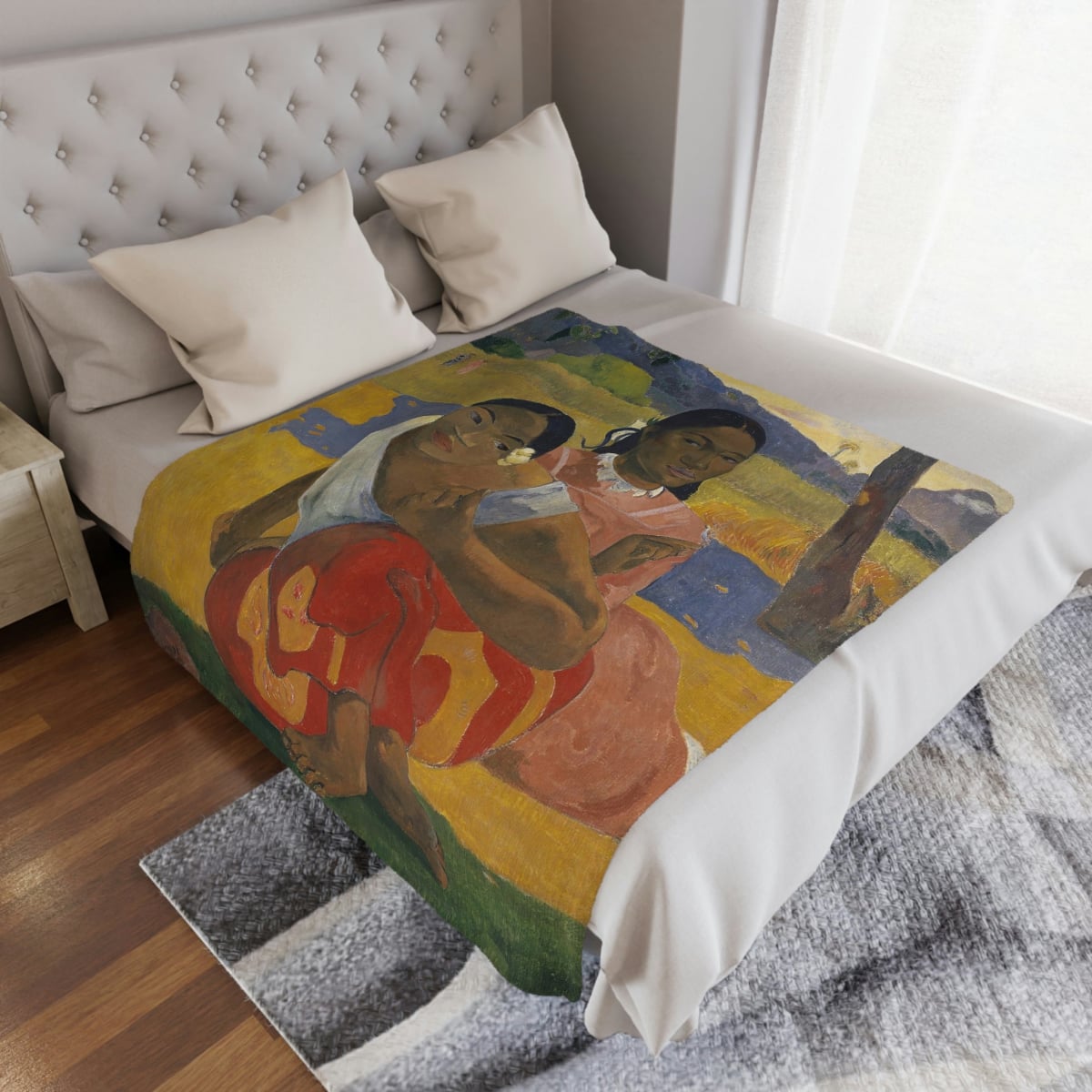 Nafea Faa Ipoipo Art Blanket in Living Room Decor