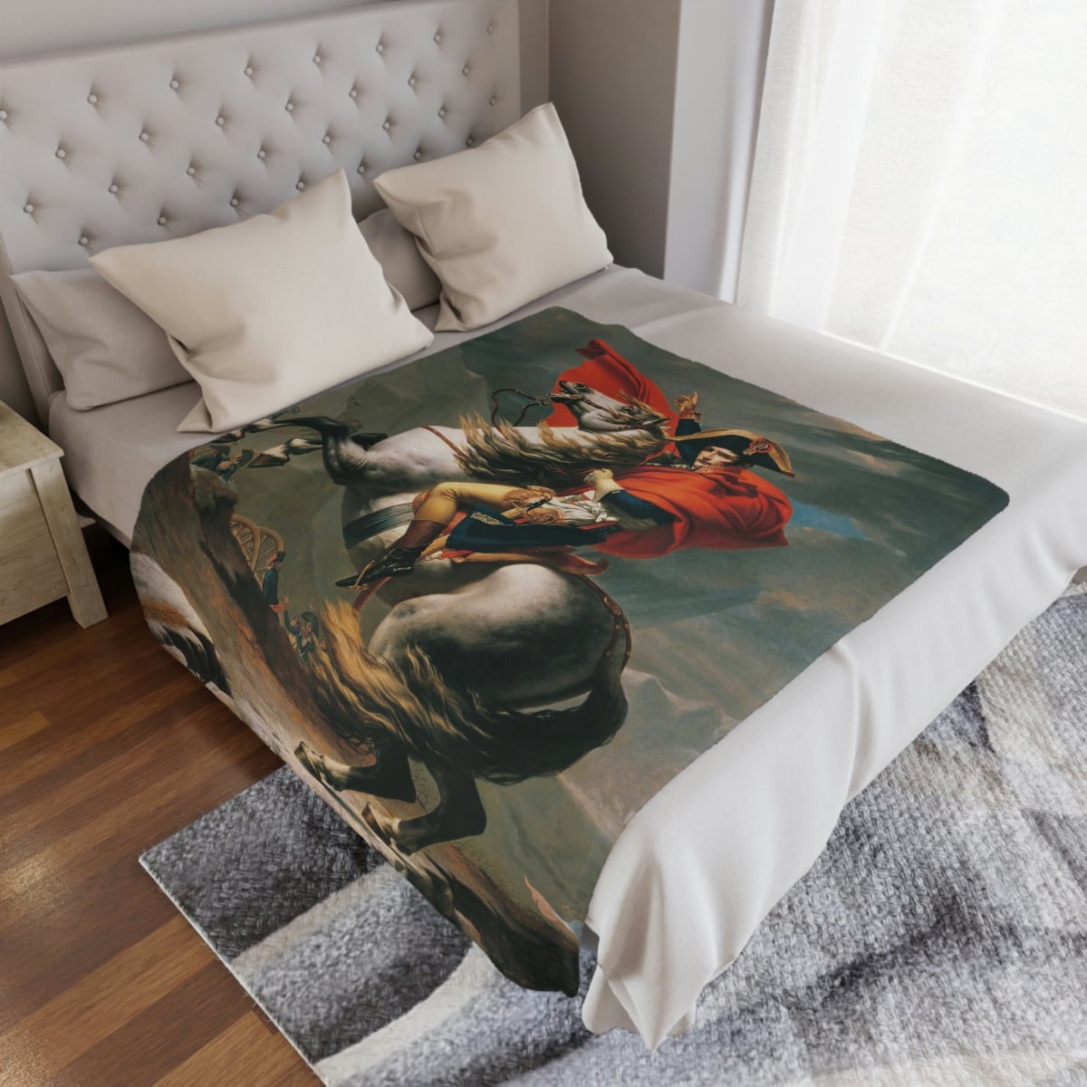 Napoleon Crossing the Alps Blanket by Jacques-Louis David