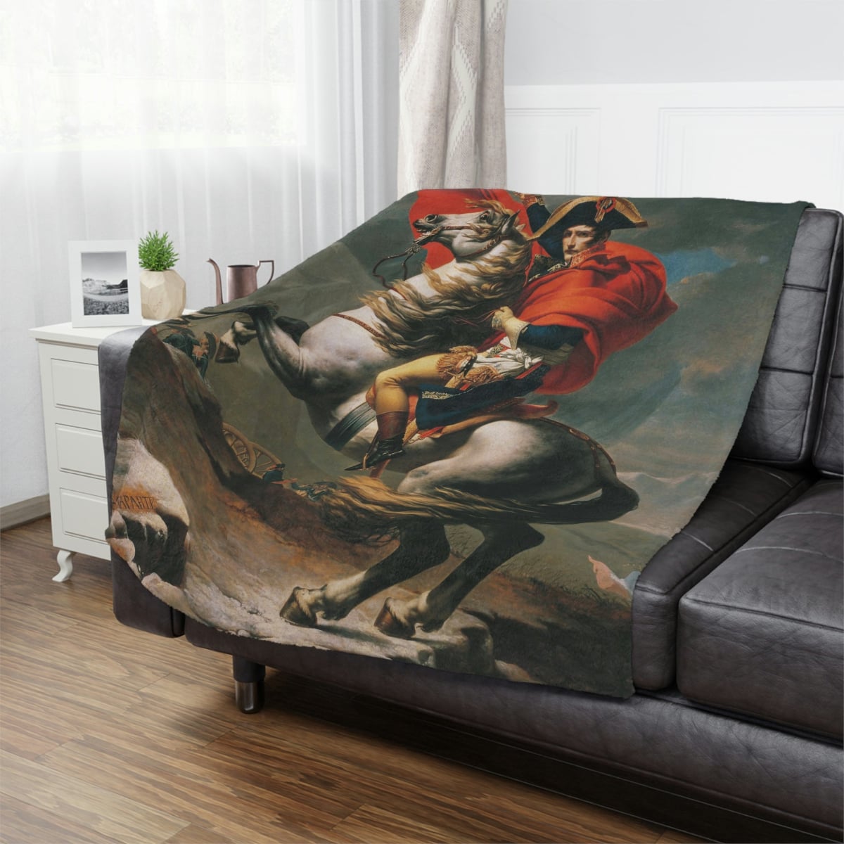 Napoleon Crossing the Alps Blanket by Jacques-Louis David