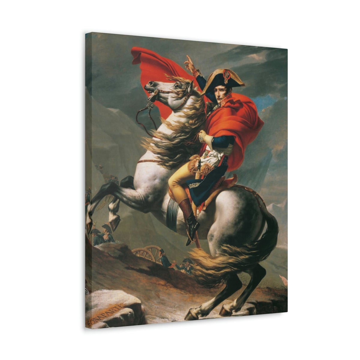 Napoleon Crossing the Alps High-Resolution Painting by Jacques-Louis David Canvas Gallery Wraps