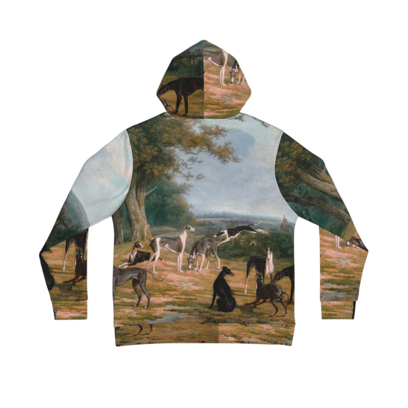 Nine Greyhounds in a Landscape Painting Hoodie