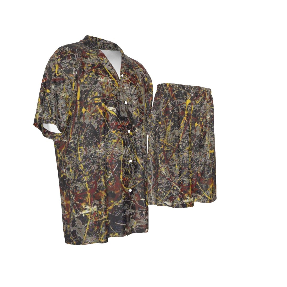 No 5 1948 by Jackson Pollock Art Silk Shirt Suit Set