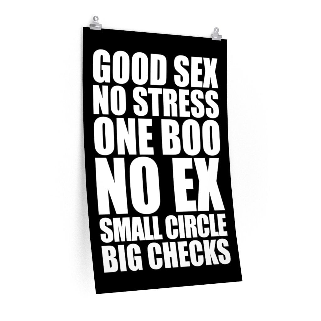 No stress One Boo No ex Small Circle Big Checks Premium Posters