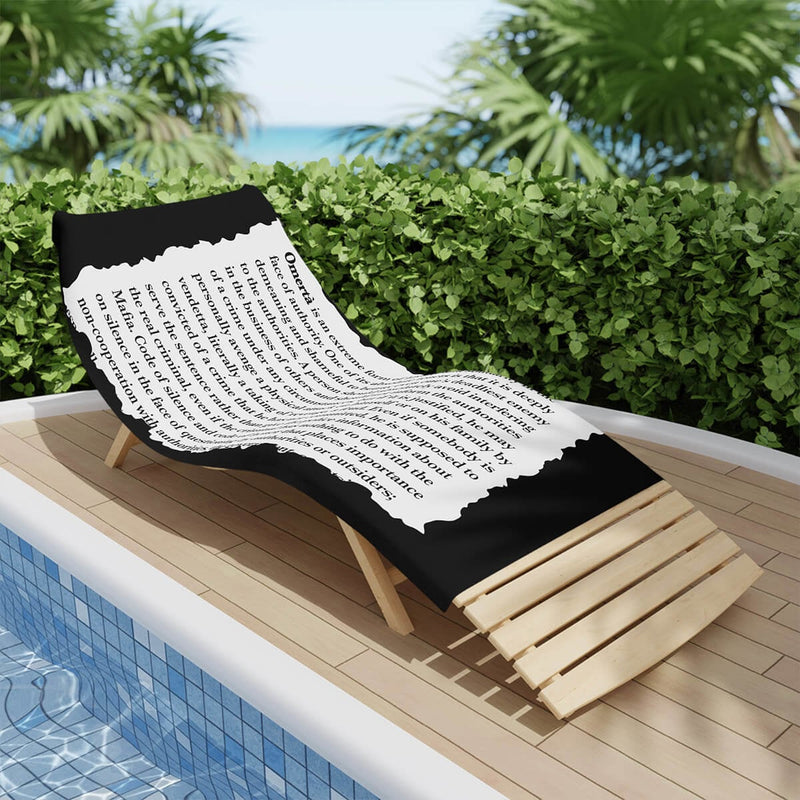 Omerta Code of Respect Loyalty Beach Towel
