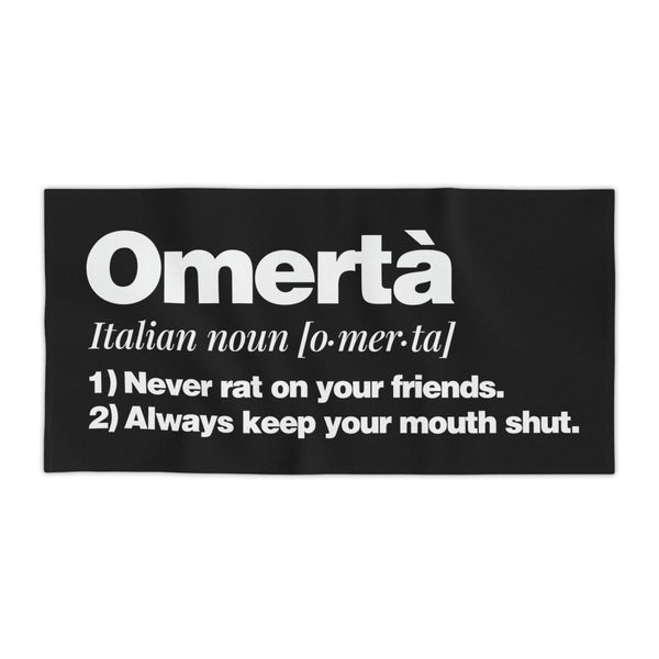 Omerta Meaning Italian Noun Beach Towel