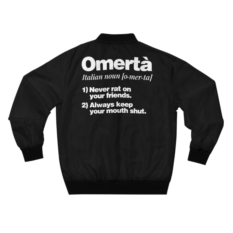 Omerta Meaning Italian Noun Bomber Jacket