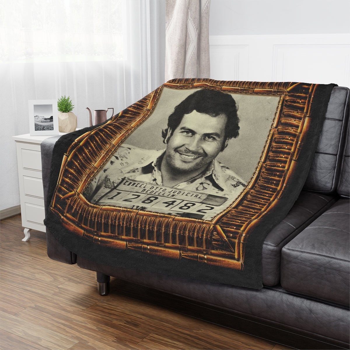 Colombian Boss Vibes - Elevate Your Space with Pablo Escobar Minky Blanket