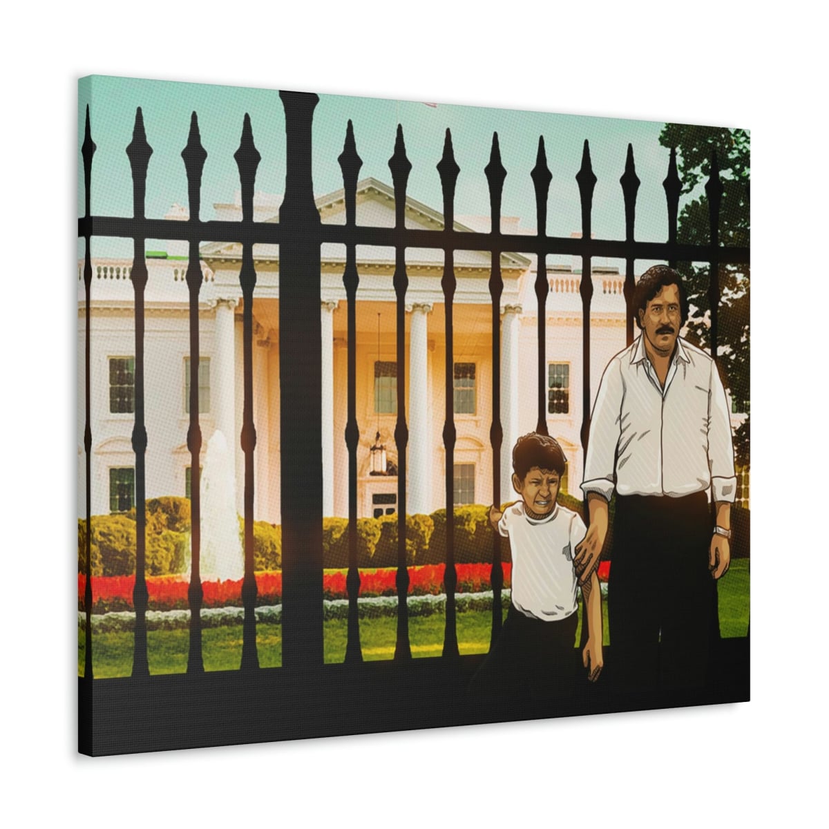 Pablo Escobar and his Son at White House Canvas Gallery Wraps