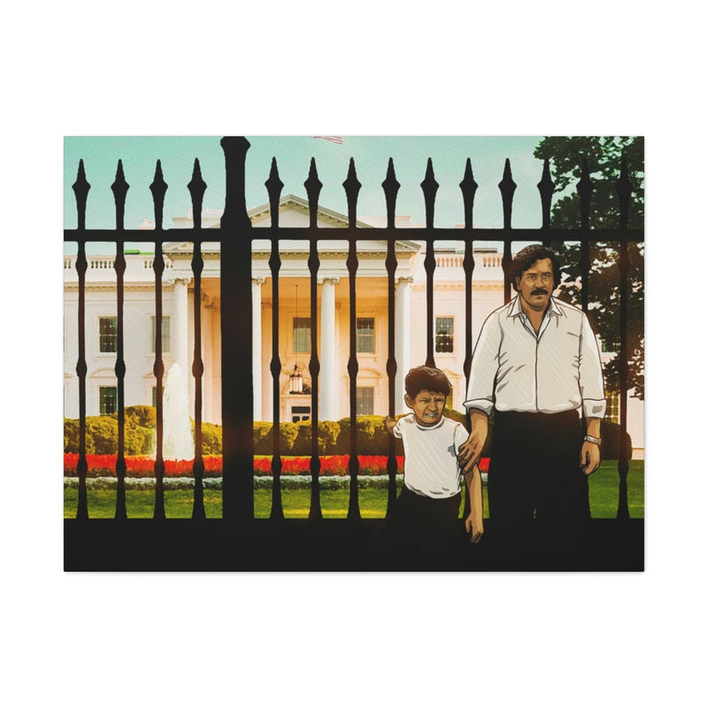 Pablo Escobar and his Son at White House Canvas Gallery Wraps