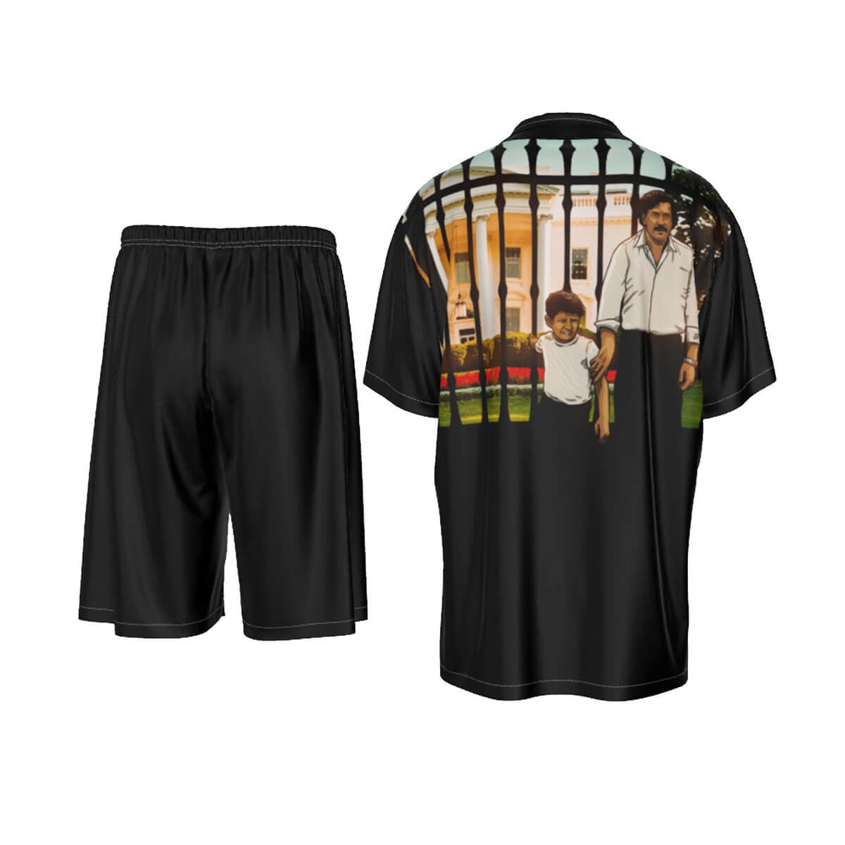 Pablo Escobar and his Son in US Silk Shirt Suit Set