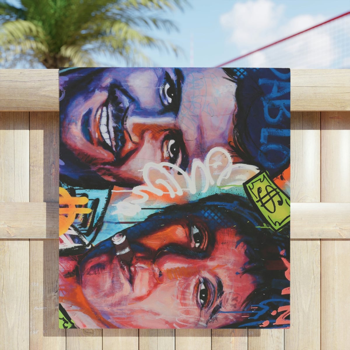 Pablo Escobar Don Corleone Scarface Beach Towels