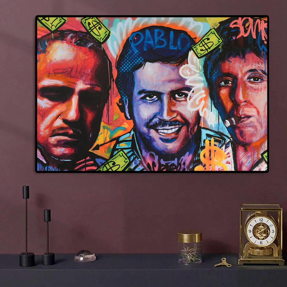 Pablo Escobar Don Corleone Scarface Canvas Print Wall Art