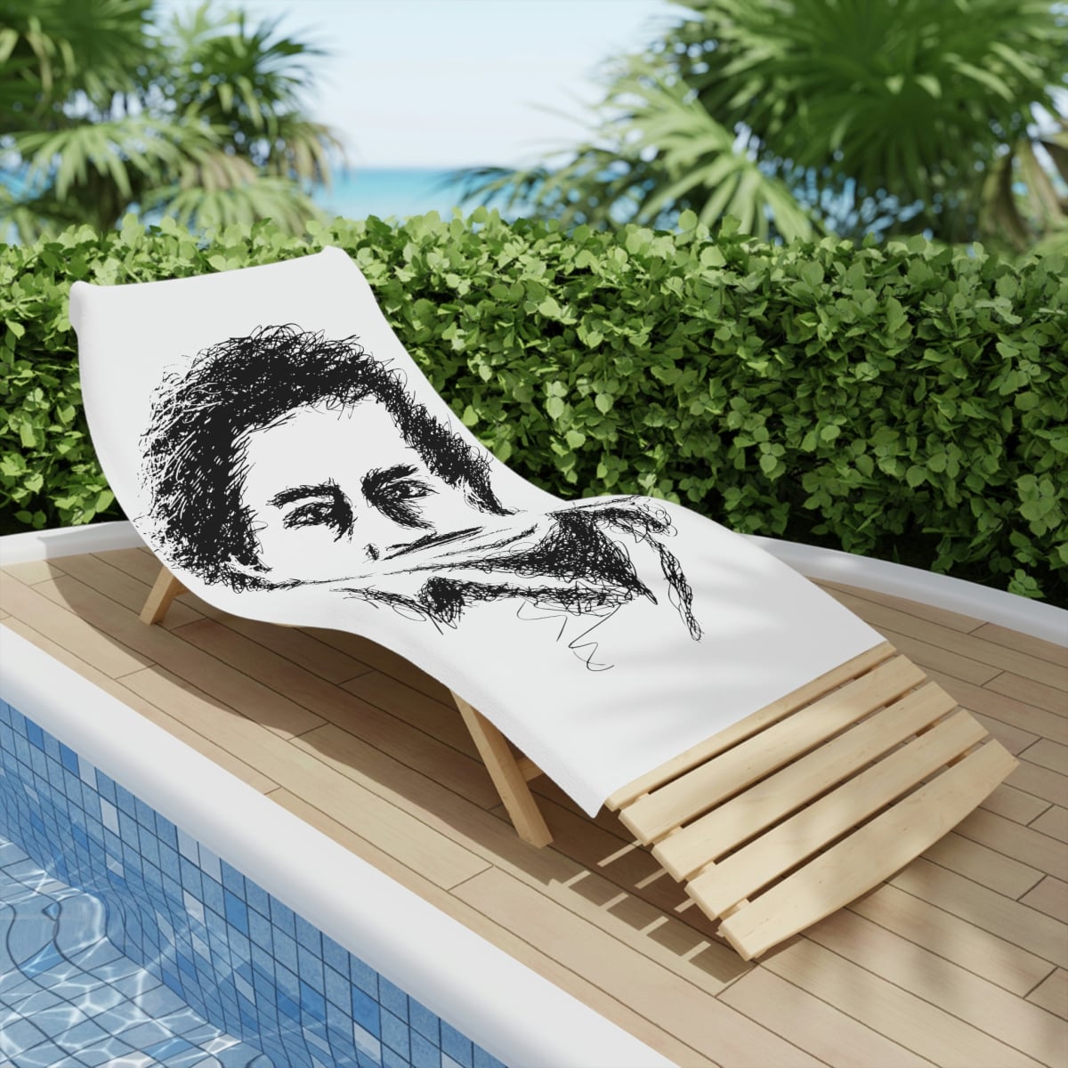 Pablo Escobar Drawing Art Portrait Beach Towels