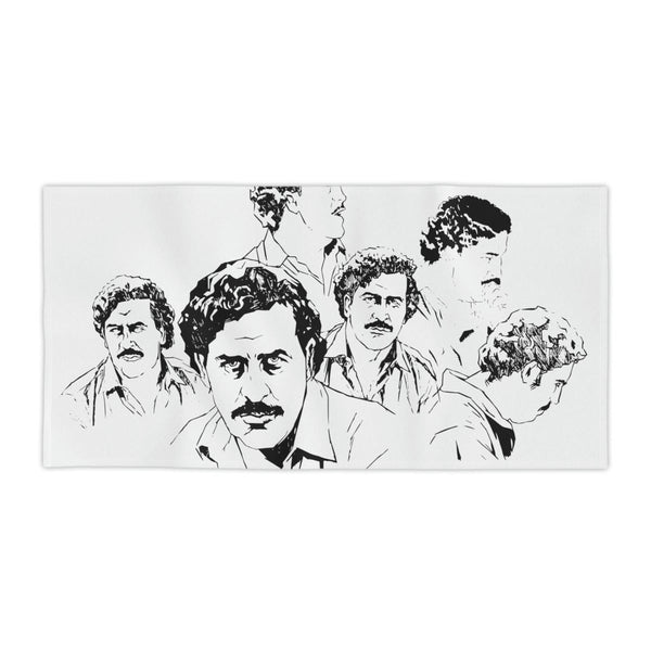 Pablo Escobar Drawing Colombian Art Portraits Beach Towels