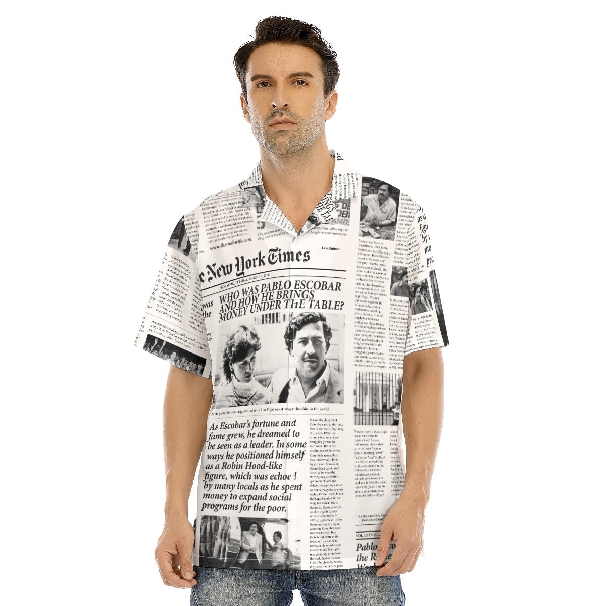 Pablo Escobar Newspaper Colombian Hawaiian Shirt