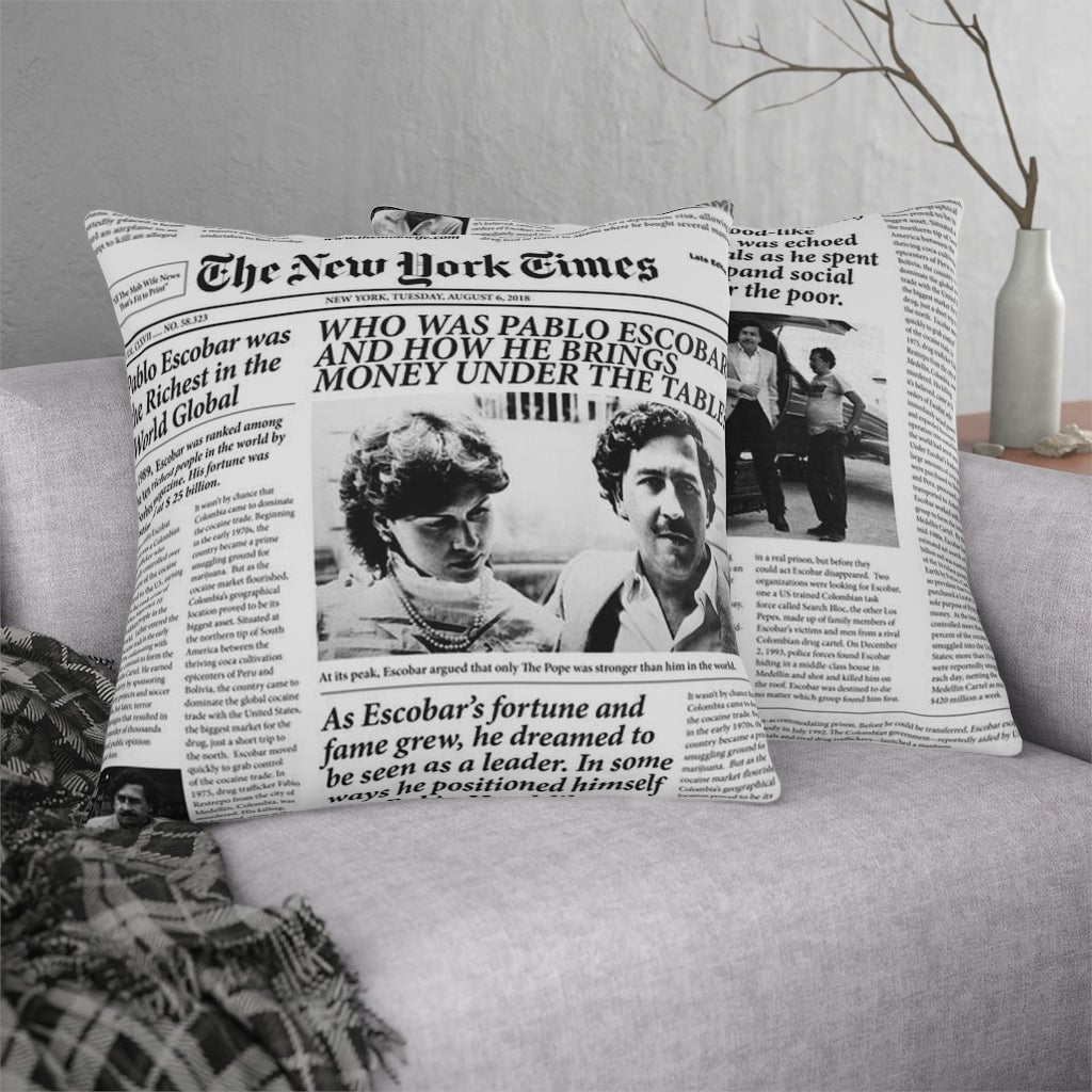 Pablo Escobar Newspaper Colombian Waterproof Pillows
