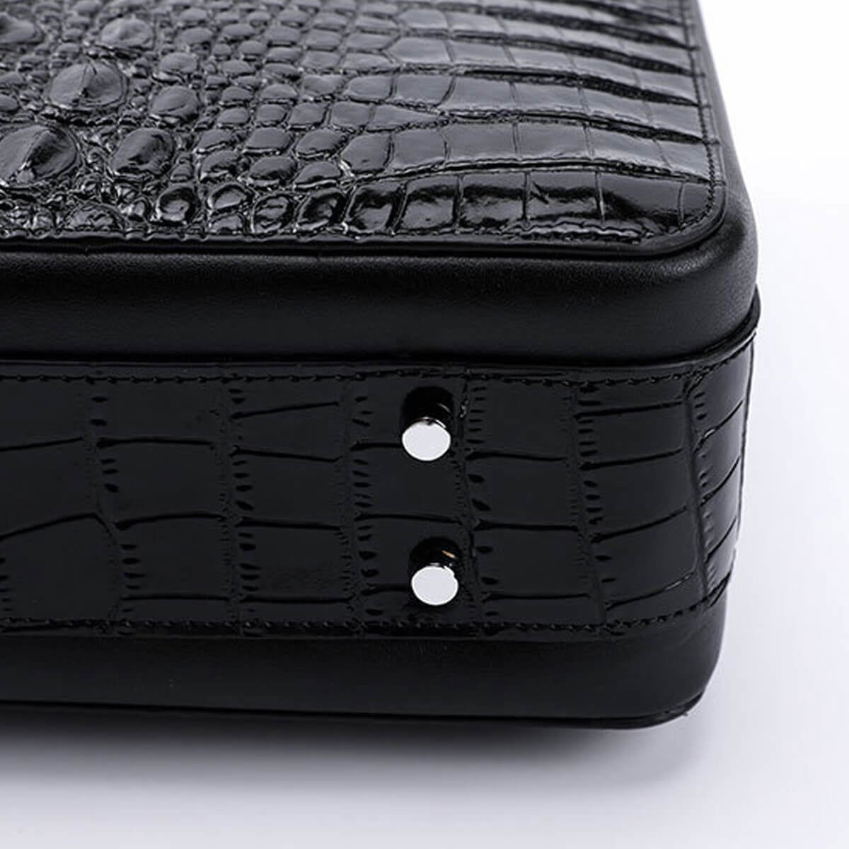 Password Briefcase Business Bag Genuine Leather Crocodile Pattern