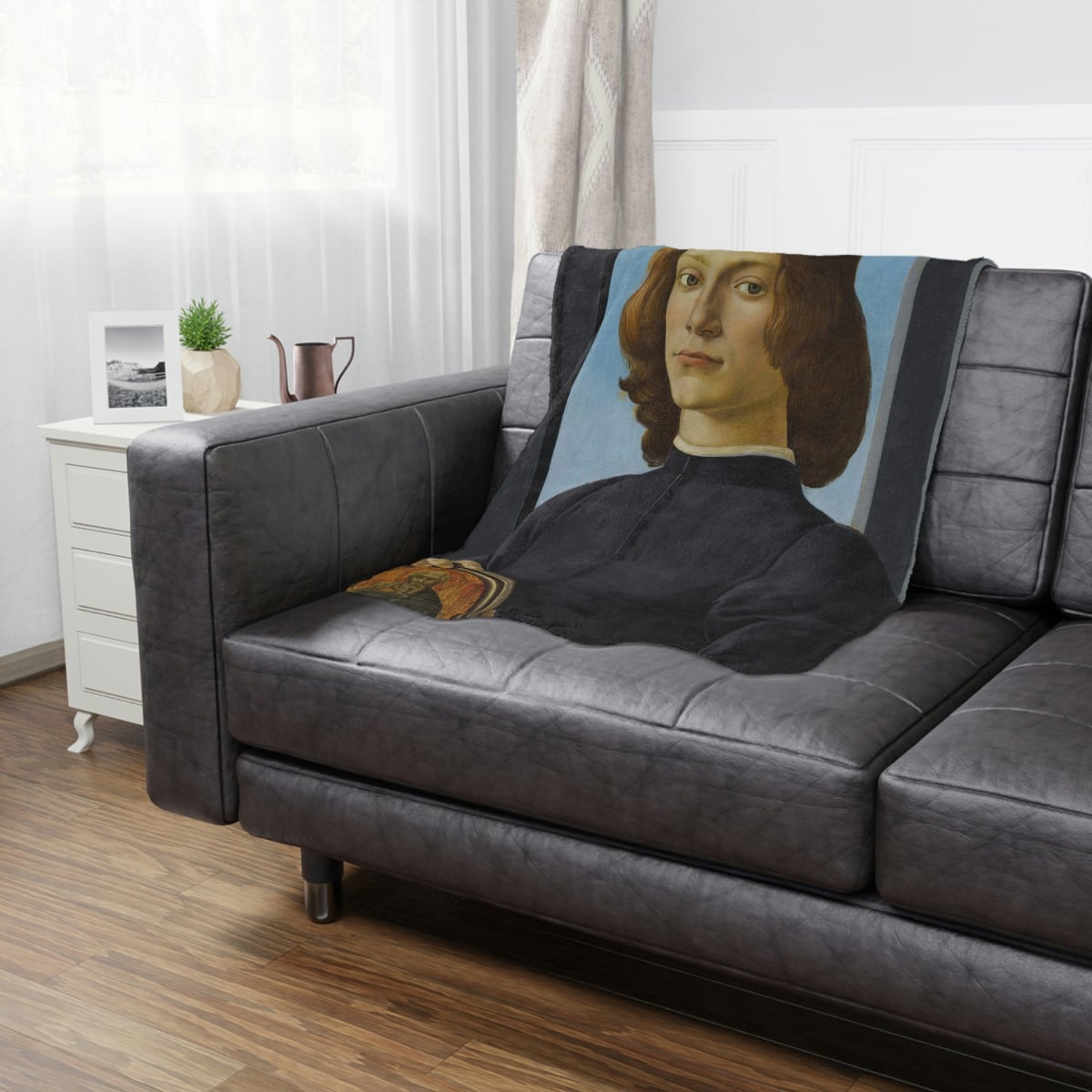 Decorative Art Piece: Botticelli Young Man Blanket