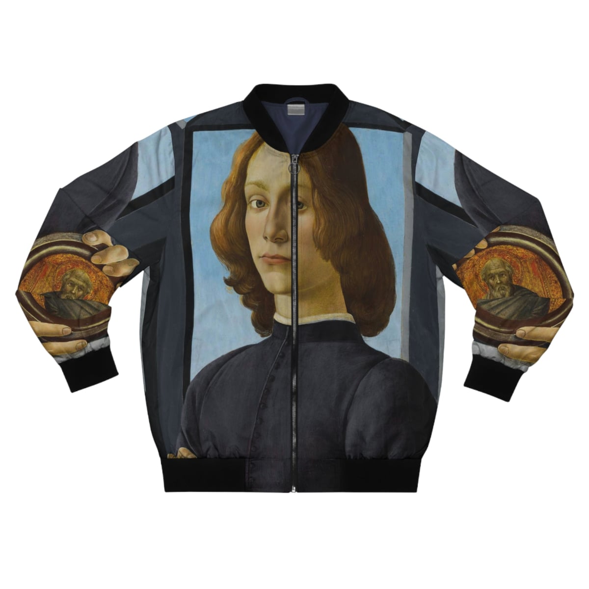 Portrait of a Young Man by Sandro Botticelli Bomber Jacket