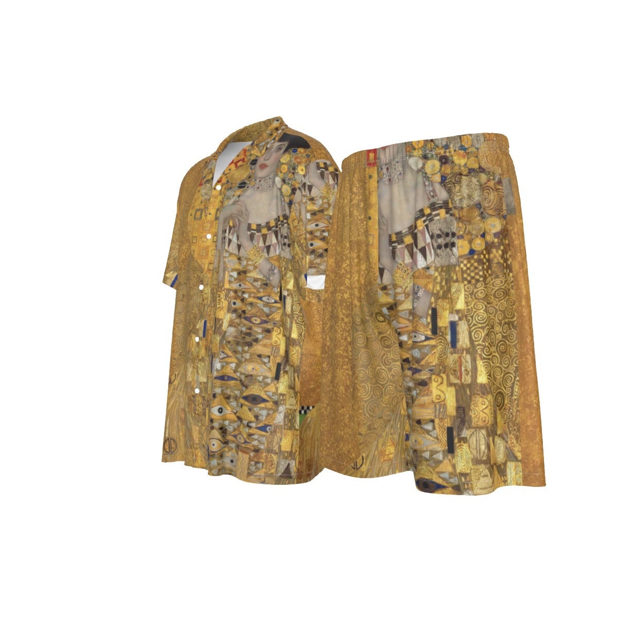 Portrait of Adele Bloch-Bauer I by Gustav Klimt Silk Shirt Suit Set