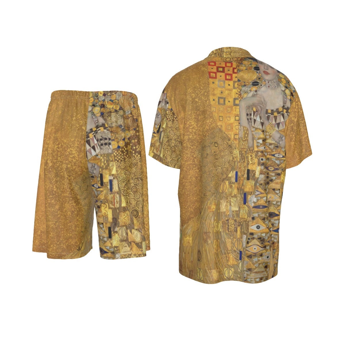 Portrait of Adele Bloch-Bauer I by Gustav Klimt Silk Shirt Suit Set